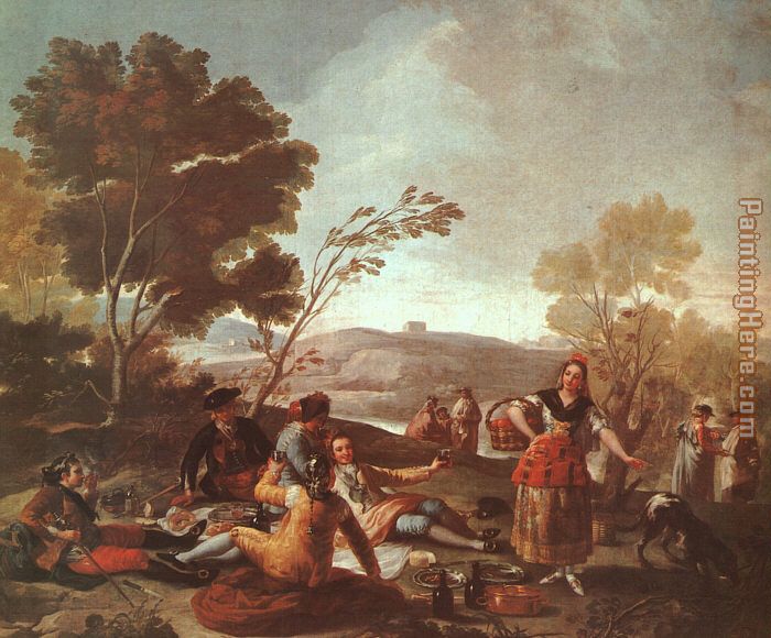 Picnic on the Banks of the Manzanares painting - Francisco de Goya Picnic on the Banks of the Manzanares art painting